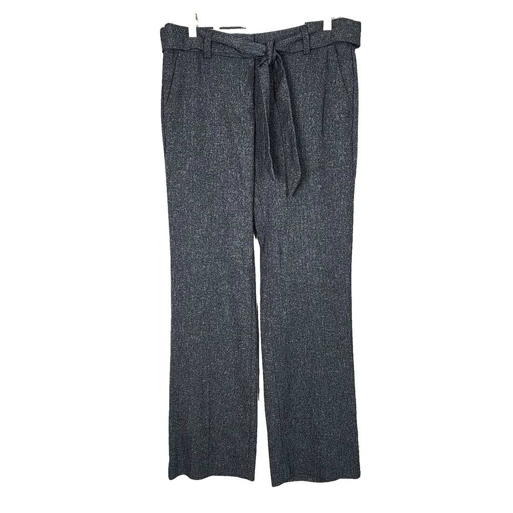 LOFT Size 4 Blue Speckled Belted Marisa Trouser Office Pants Minimalist Workwear